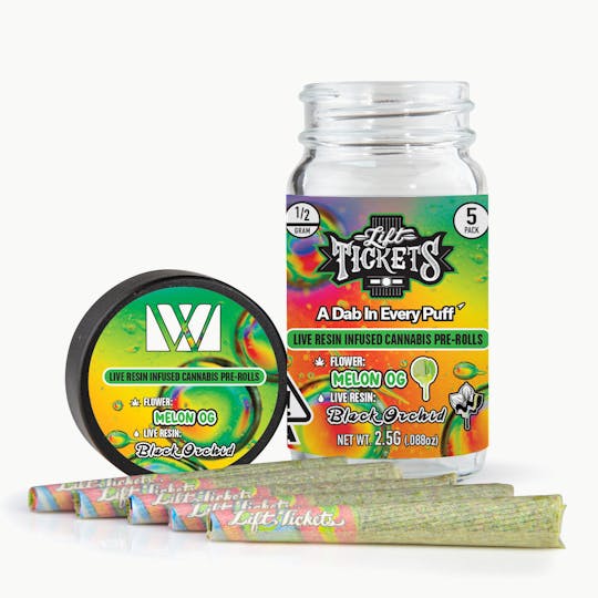Lift Tickets - Melon OG x Black Orchid - Infused Pre-Roll 5-Pack - 1