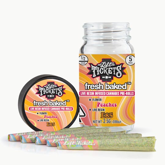 Lift Tickets - Peaches x E85 - Infused Pre-Roll 5-Pack - 1