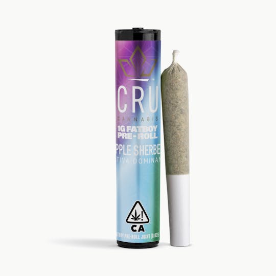 CRU Cannabis - Apple Sherbet (1G Fatboy Pre-Roll) - 1
