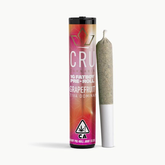 CRU Cannabis - Grapefruit (1G Fatboy Pre-Roll) - 1