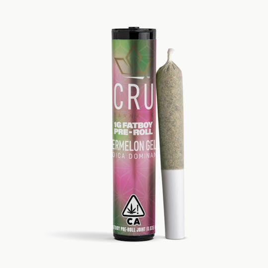 CRU Cannabis - Watermelon Gelato (1G Fatboy Pre-Roll) - 1