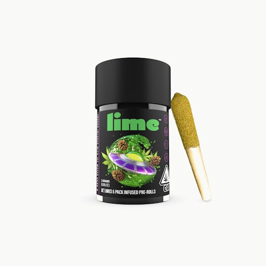 Lime - Live Resin & Hash Infused Lil' Limes (.6g x 5 Mini Pre Rolls) | Alien Gas - 1