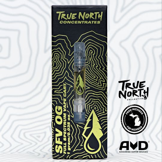 True North Collective MI - True North Collective: SFV OG - 1g Cannabis Terpene Vape Cart - 1