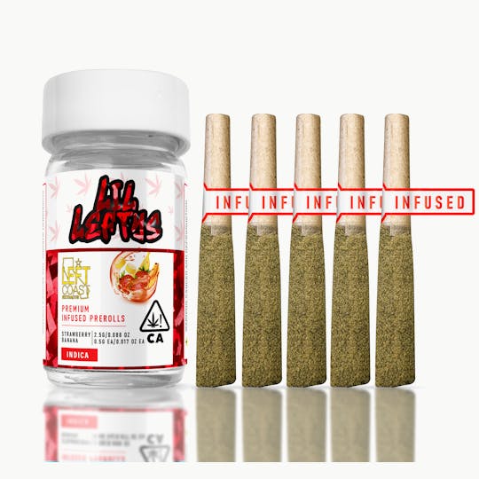 LEFT COAST - LIL LEFTYS Infused Prerolls - Strawberry Banana 🍓 🍌 - 1