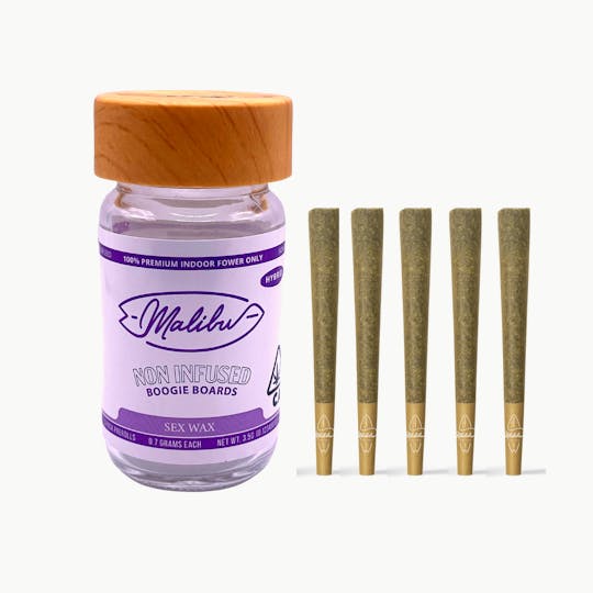 Malibu Premium Cannabis - Boogie Boards | Sex Wax | 5pk Non-Infused Prerolls 3.5g - 1