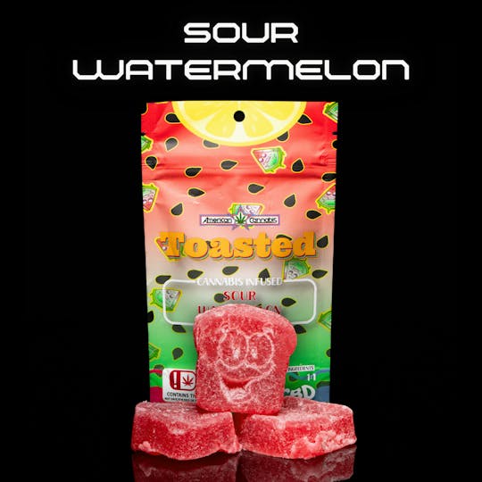 American Cannabis Company - ACC Toasted Gummies Sour Watermelon 10pk (Hybrid) - 1