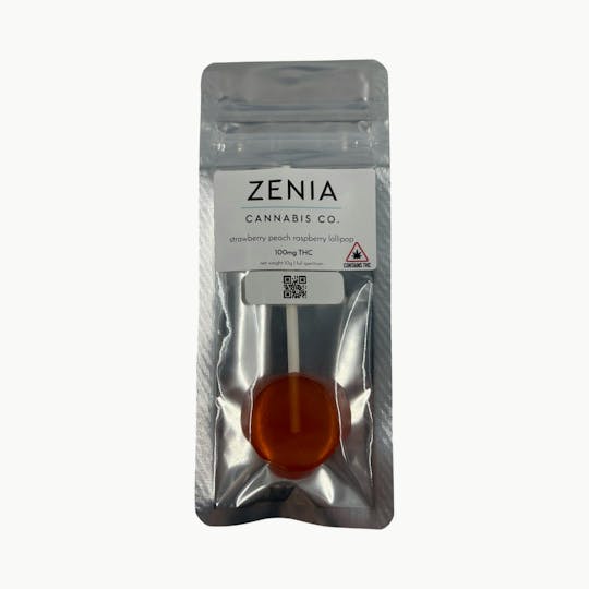Indico - 100mg Strawberry Peach Raspberry Lollipop - Zenia Cannabis Co. - 1