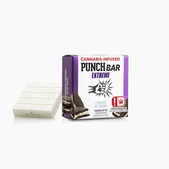 Punch Edibles & Extracts - Cookies N' Cream White Chocolate Extreme PunchBar 1,000mg (OK) - 1
