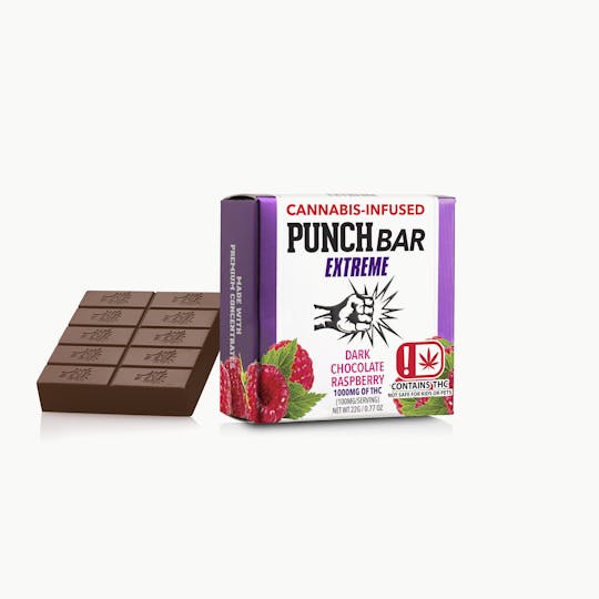 Punch Edibles & Extracts - Dark Chocolate Raspberry Extreme PunchBar 1,000mg (OK) - 1
