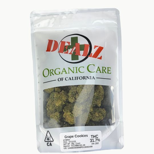 Organic Care of California - (31.7%) Grape Cookies (28g) HYBRID Greenhouse - 1