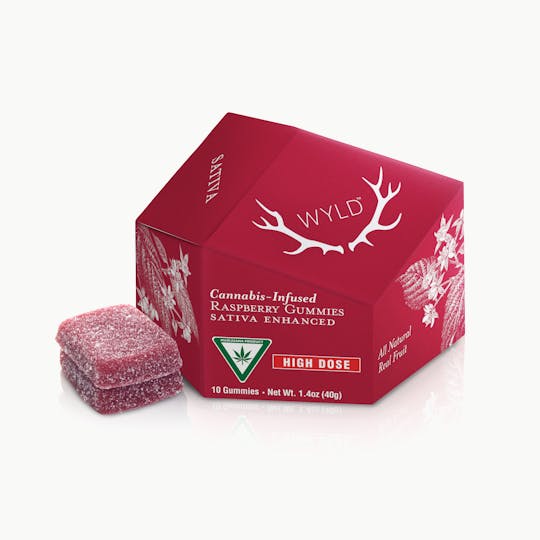 WYLD - *HIGH DOSE* Raspberry Sativa Enhanced Gummies | MI - 1