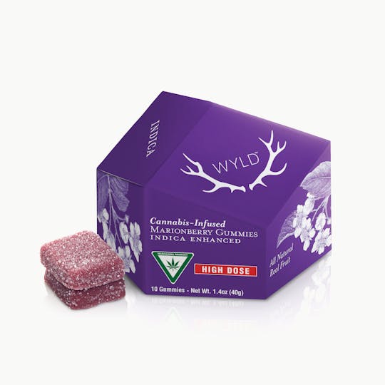WYLD - *HIGH DOSE* Marionberry Indica Enhanced Gummies | MI - 1