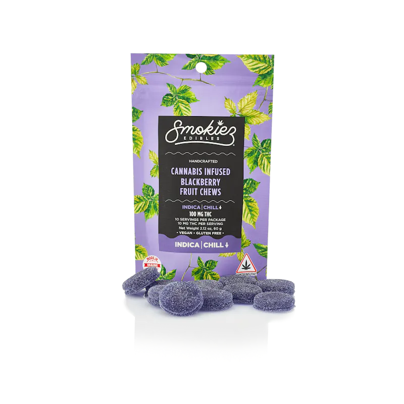Smokiez Blackberry Fruit Chews 100mg 10ct 10mg/ea