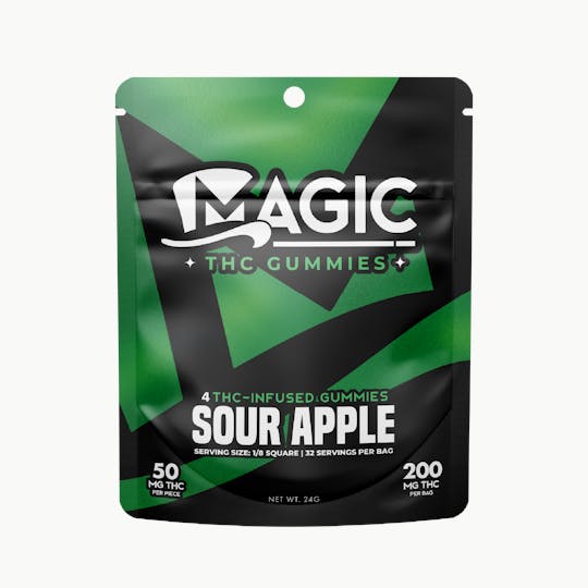 Magic Cannabis - Magic Edibles - Sour Apple Gummies 200MG - 1