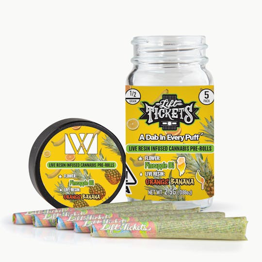 Lift Tickets - Pineapple OG x Orange Banana - Infused Pre-Roll 5-Pack - 1