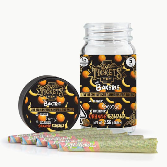Lift Tickets - George x Orange Banana - Infused Pre-Roll 5-Pack - 1