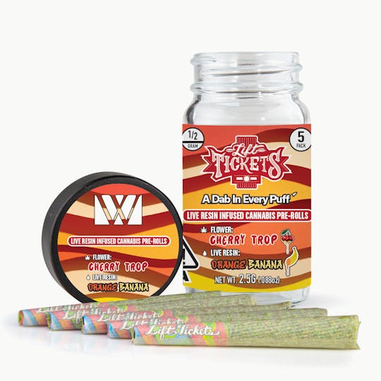 Lift Tickets - Cherry Trop x Orange Banana - Infused Pre-Roll 5-Pack - 1