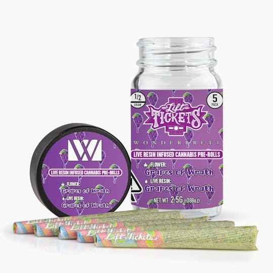 Lift Tickets - Grapes of Wrath x Grapes of Wrath - Infused Pre-Roll 5-Pack - 1