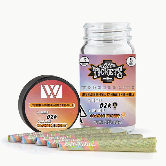 Lift Tickets - OZK x Orange Sunset - Infused Pre-Roll 5-Pack - 1