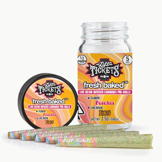 Lift Tickets - Peaches x E85 - Infused Pre-Roll 5-Pack - 1