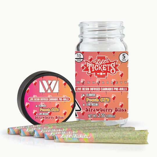 Lift Tickets - Peach OZK x Strawberry Bliss - Infused Pre-Roll 5-Pack - 1