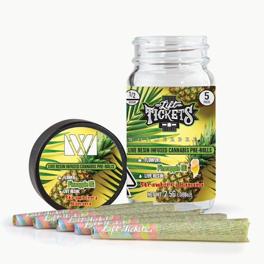 Lift Tickets - Pineapple OG x Strawberry Banana - Infused Pre-Roll 5-Pack - 1