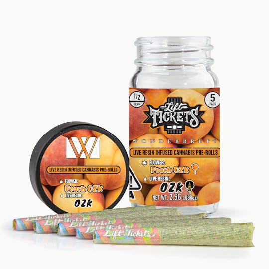 Lift Tickets - Peach OZK x OZK - Infused Pre-Roll 5-Pack - 1
