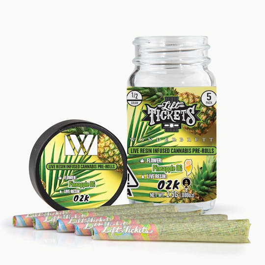 Lift Tickets - Pineapple OG x OZK - Infused Pre-Roll 5-Pack - 1