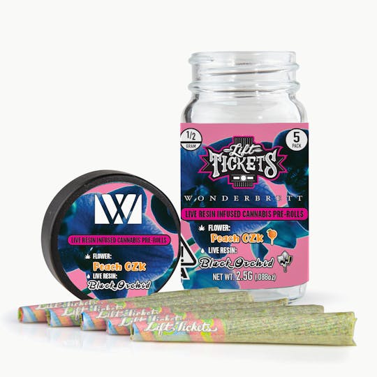 Lift Tickets - Peach OZK x Black Orchid - Infused Pre-Roll 5-Pack - 1