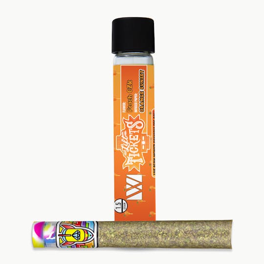 Lift Tickets - Infused Glass Tip Pre-Roll: Peach OZK x Orange Sunset 1.5g Joint - 1
