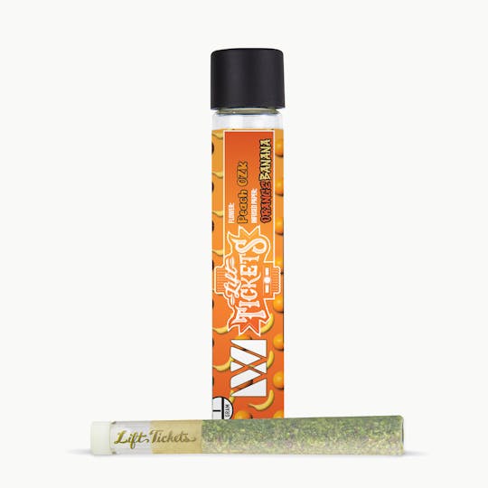 Lift Tickets - Infused Glass Tip Pre-Roll: Peach OZK x Orange Banana 1g Joint - 1