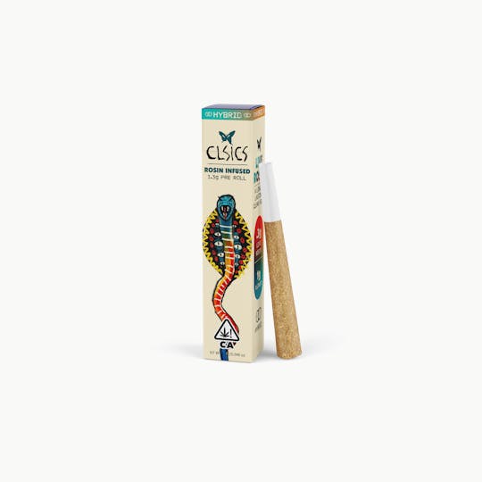 CLSICS Rosin & Rosin Infused Pre Rolls - Blue Banana/Blue Dream - 1.3g Rosin Infused Pre Roll - 1