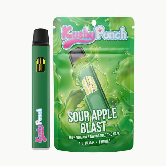 Kushy Punch - 1.5G Kushy Punch Vape - Sour Apple Blast - 1