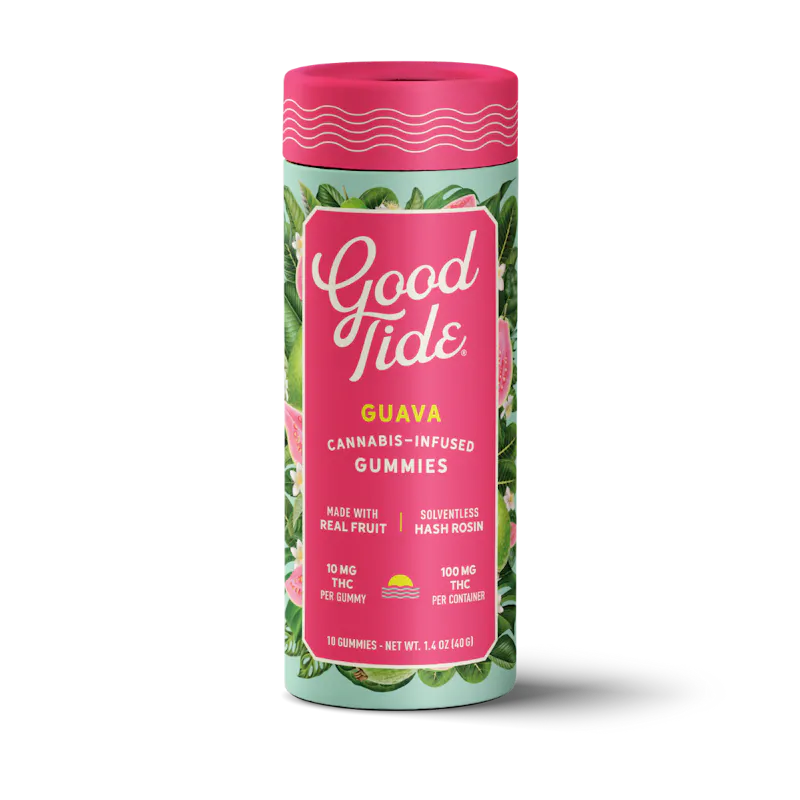 Good Tide Guava Solventless Hash Rosin Gummies Balanced edible