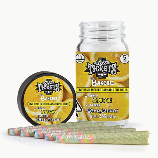 Lift Tickets - Lemon OG x Black Orchid - Infused Pre-Roll 5-Pack - 1