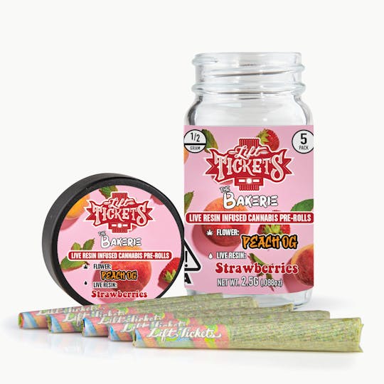 Lift Tickets - Peach OG x Strawberries - Infused Pre-Roll 5-Pack - 1