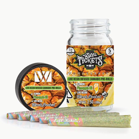 Lift Tickets - Pineapple OG x Black Orchid - Infused Pre-Roll 5-Pack - 1