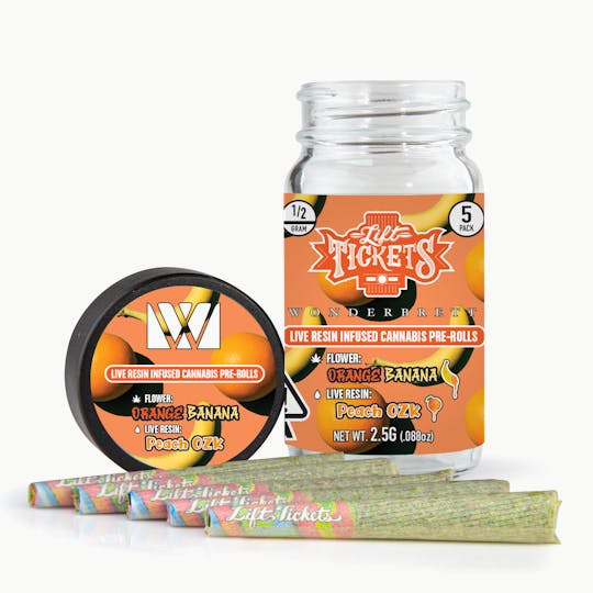 Lift Tickets - Orange Banana x Peach OZK - Infused Pre-Roll 5-Pack - 1