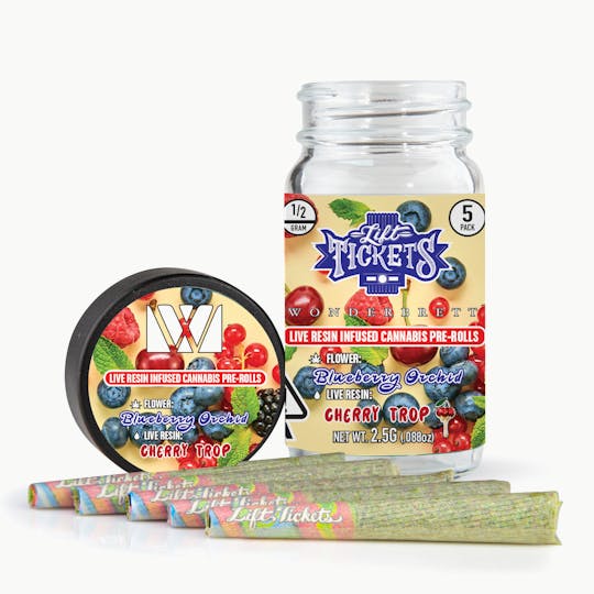 Lift Tickets - Blueberry Orchid x Cherry Trop - Infused Pre-Roll 5-Pack - 1