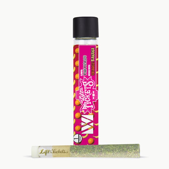Lift Tickets - Infused Glass Tip Pre-roll: Pink Picasso x Orange Banana 1g Joint - 1