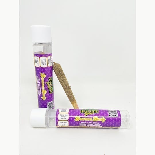 Fields Family Farmz - Banana Runtz Single 1.2g Diamonds, Kief, Oil, and Terpenes Infused Pre Roll - 1