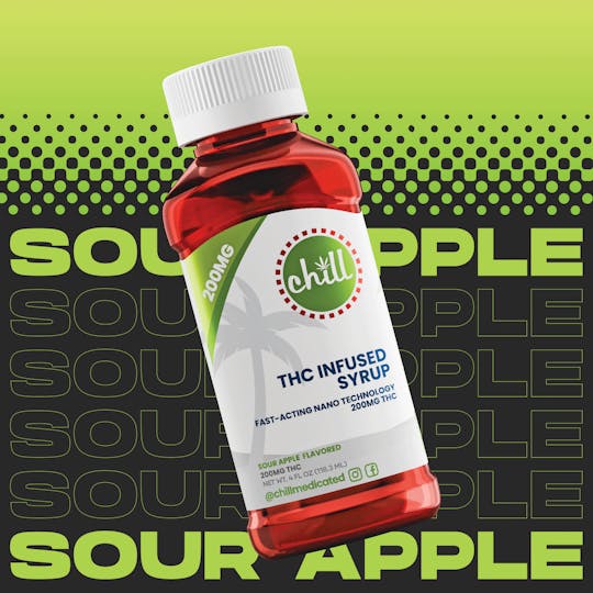 Chill Medicated - Sour Apple | 200MG THC Syrup | Chill Medicated | REC - 1