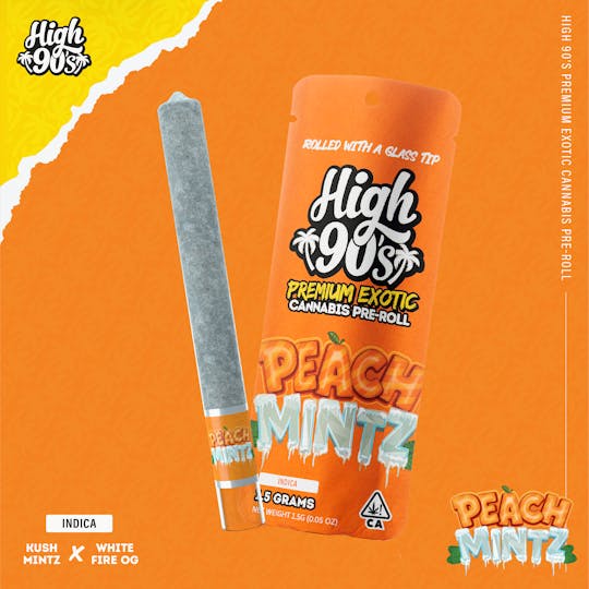 HIGH 90s - High 90s : Peach Mintz 1.5g High Roller Pre-Roll - 1