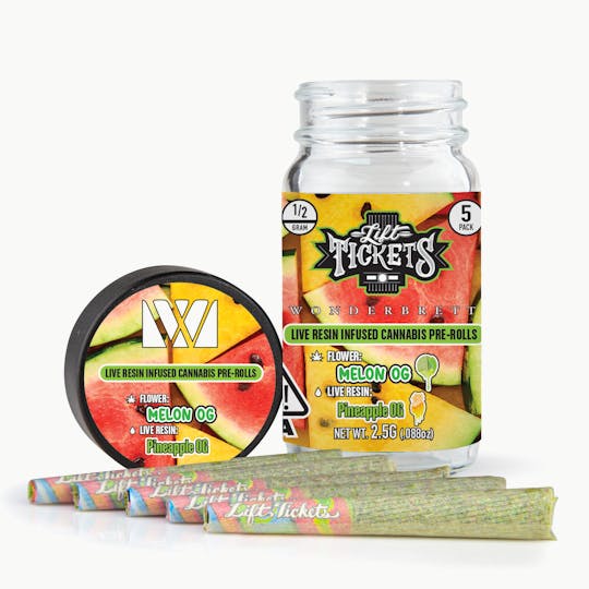 Lift Tickets - Melon OG x Pineapple OG - Infused Pre-Roll 5-Pack - 1