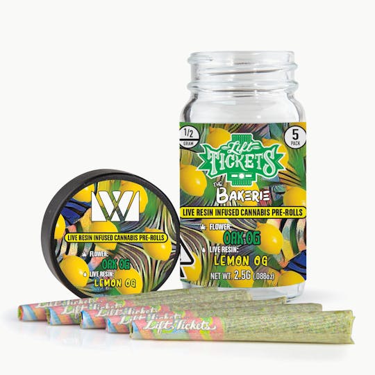 Lift Tickets - Oak OG x Lemon OG - Infused Pre-Roll 5-Pack - 1