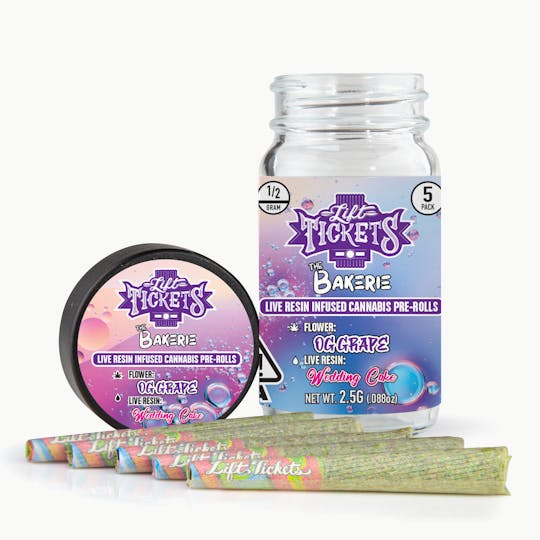 Lift Tickets - OG Grape x Wedding Cake - Infused Pre-Roll 5-Pack - 1