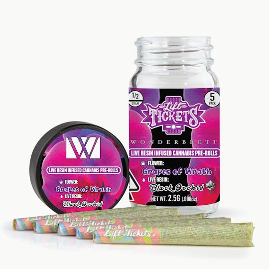Lift Tickets - Grapes of Wrath x Black Orchid - Infused Pre-Roll 5-Pack - 1