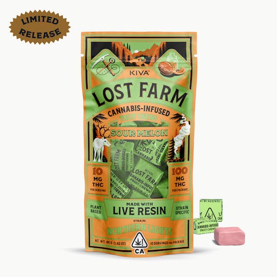 Kiva Confections - Lost Farm Northern Lights x Sour Melon Chews - 1