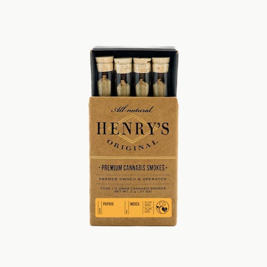 Henry's Original - 2g Total 4-Pack Pre-Rolls (.5g each) - Papaya - 1