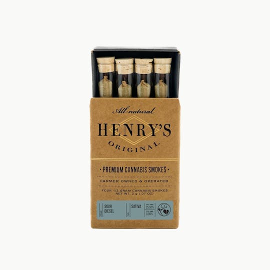 Henry's Original - 2g Total 4-Pack Pre-Rolls (.5g each) - Sour Diesel - 1